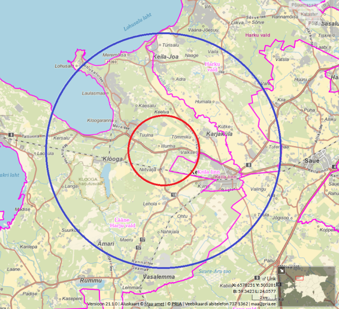 Ohustatud (3km) ja järelevalve tsoon (10 km)