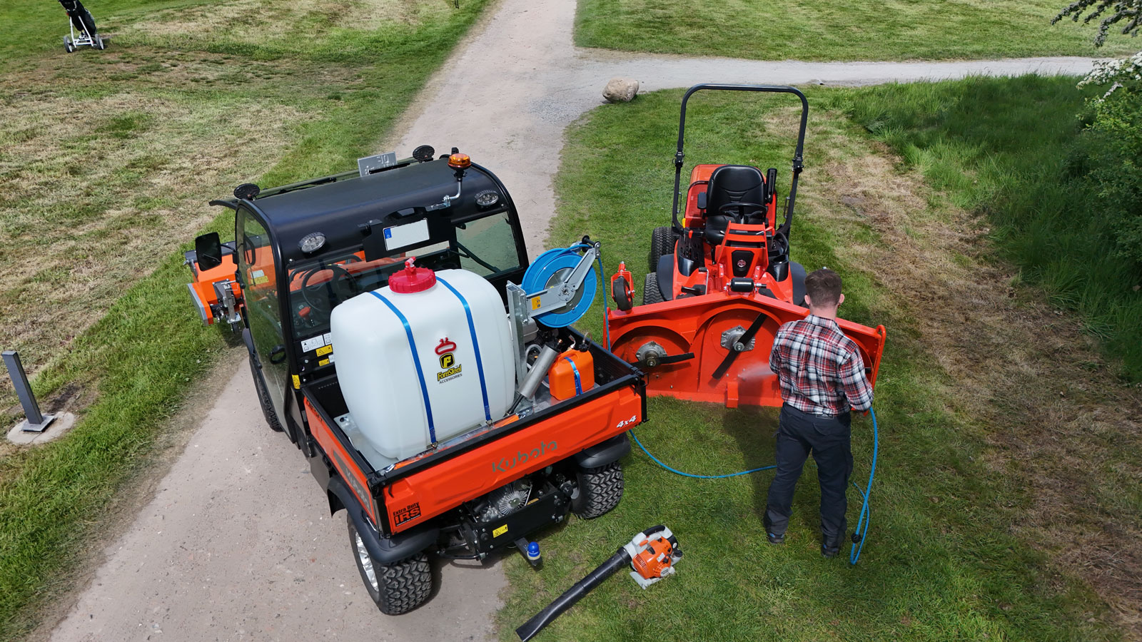 Foresteel-PW-300-Kubota-RTV-use-case-cleaning-aerial